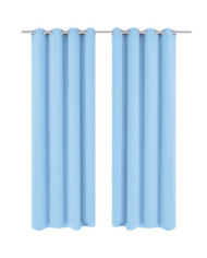 Rideau avec œillets métalliques 2 pcs 135 x 245 cm Turquoise | Mobilier & Déco