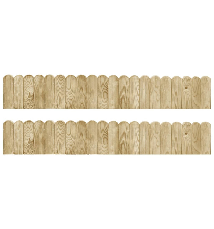 Rouleaux de bordure 2 pcs 120 cm Bois de pin imprégné | Mobilier & Déco