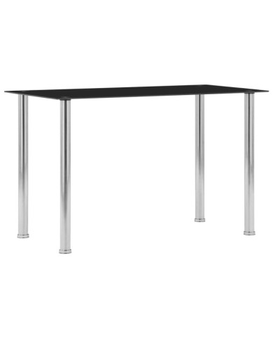 Table à manger Noir 120x60x75 cm Verre trempé | Mobilier & Déco