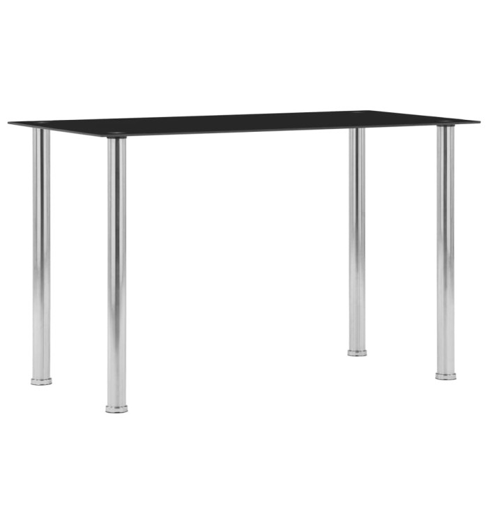 Table à manger Noir 120x60x75 cm Verre trempé | Mobilier & Déco