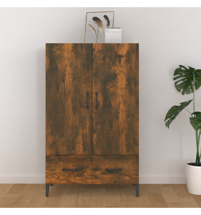 Buffet haut Chêne fumé 70x31x115 cm Bois d'ingénierie | Mobilier & Déco