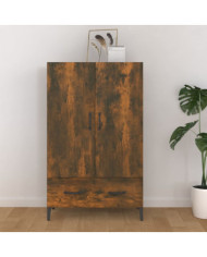 Buffet haut Chêne fumé 70x31x115 cm Bois d'ingénierie | Mobilier & Déco