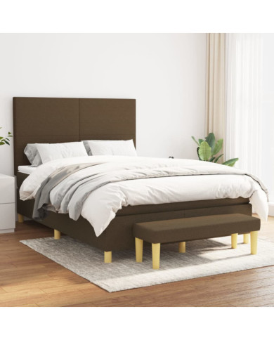 Sommier à lattes de lit avec matelas Marron foncé 140x200 cm | Mobilier & Déco