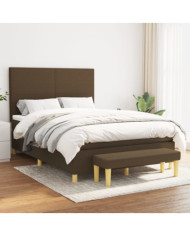 Sommier à lattes de lit avec matelas Marron foncé 140x200 cm | Mobilier & Déco