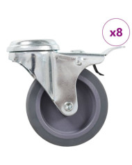 8 pcs Roulettes pivotantes à trou de boulon 75 mm | Mobilier & Déco