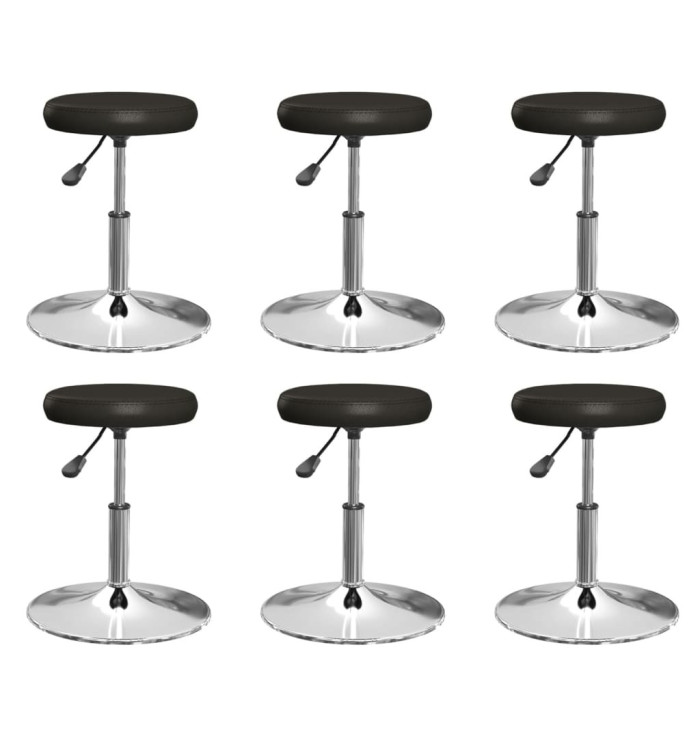 Chaises à manger lot de 6 noir similicuir | Mobilier & Déco