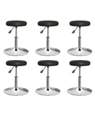 Chaises à manger lot de 6 noir similicuir | Mobilier & Déco