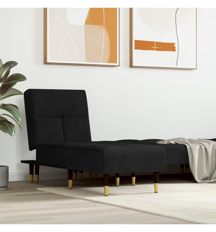 Chaise longue noir velours | Mobilier & Déco
