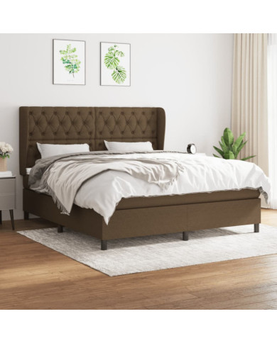 Sommier à lattes de lit avec matelas Marron foncé 160x200 cm | Mobilier & Déco