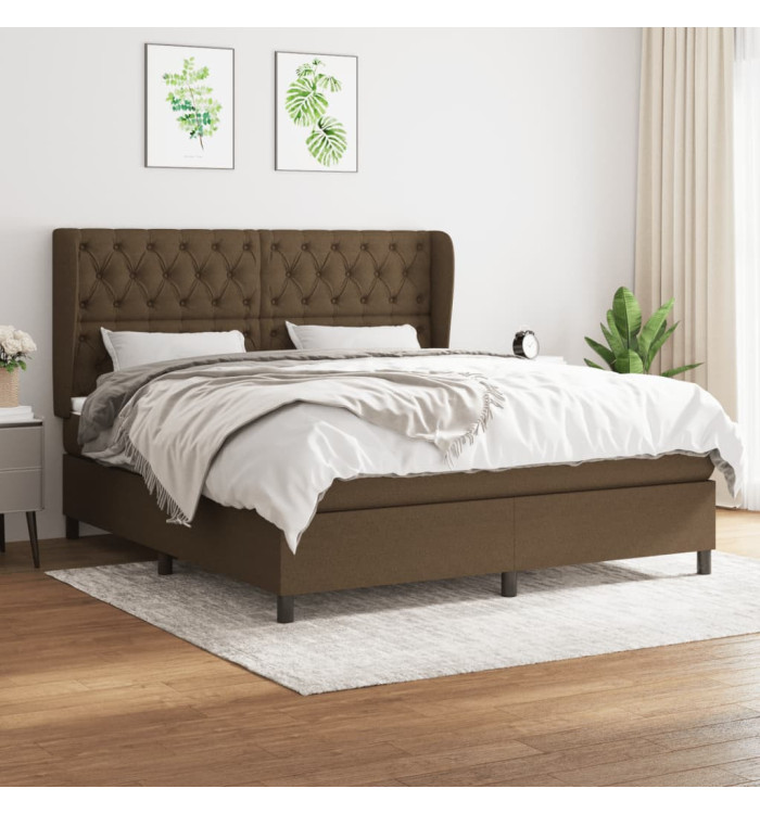 Sommier à lattes de lit avec matelas Marron foncé 160x200 cm | Mobilier & Déco