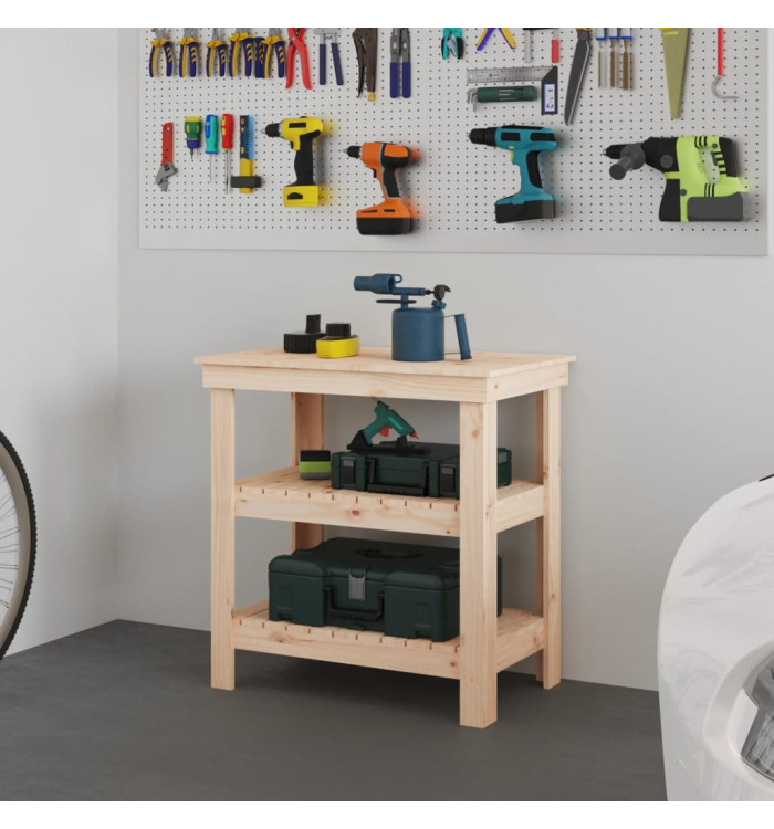 Banc de travail 78,5x50x80 cm Bois de pin massif | Mobilier & Déco
