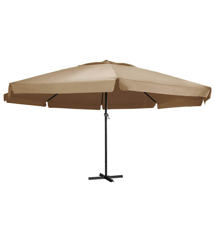 Parasol de jardin avec mât en aluminium 600 cm taupe | Mobilier & Déco