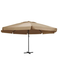 Parasol de jardin avec mât en aluminium 600 cm taupe | Mobilier & Déco