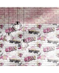 Noordwand Papier peint Urban Friends et Coffee Bricks Rose et blanc | Mobilier & Déco