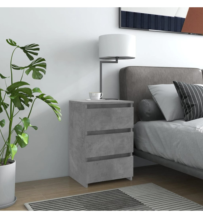 Table de chevet Gris béton 40x35x62,5 cm Aggloméré | Mobilier & Déco