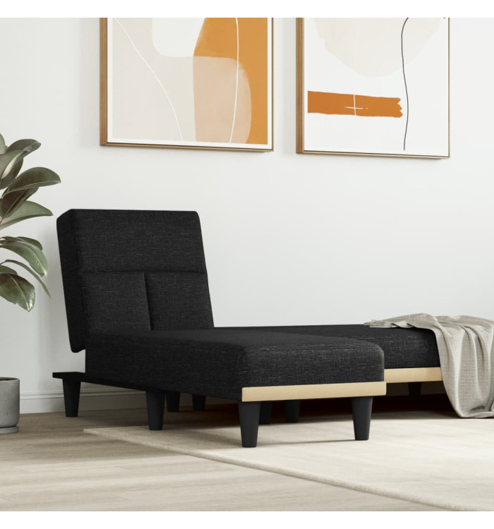 Chaise longue noir tissu | Mobilier & Déco