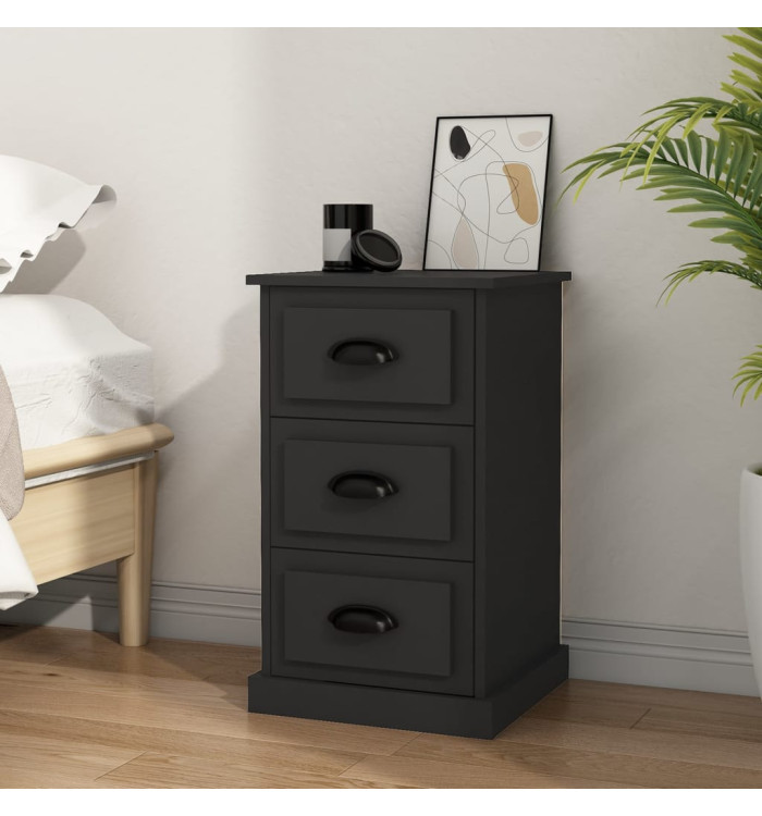 Table de chevet noir 39x39x67 cm bois d’ingénierie | Mobilier & Déco