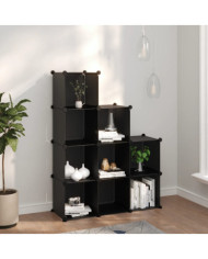 Cubes de rangement 9 pcs Noir PP | Mobilier & Déco