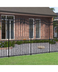 Clôture de jardin avec sommet de lance Noir 222 cm | Mobilier & Déco