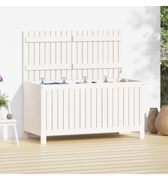 Boîte de rangement de jardin Blanc 121x55x64 cm Bois de pin | Mobilier & Déco