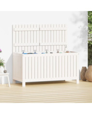 Boîte de rangement de jardin Blanc 121x55x64 cm Bois de pin | Mobilier & Déco