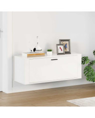 Armoire à chaussure murale Blanc brillant 100x35x38 cm | Mobilier & Déco