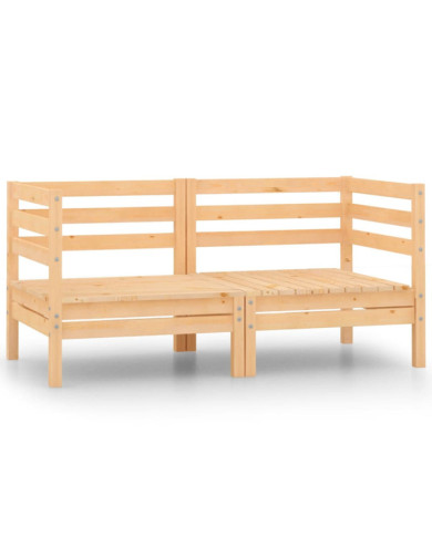 Canapés d'angle de jardin 2 pcs Bois de pin massif | Mobilier & Déco