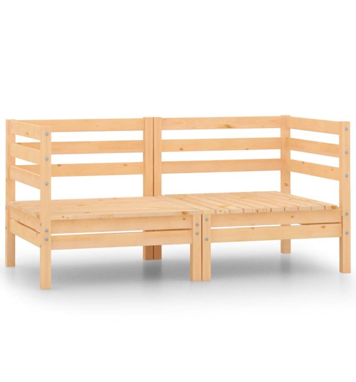 Canapés d'angle de jardin 2 pcs Bois de pin massif | Mobilier & Déco