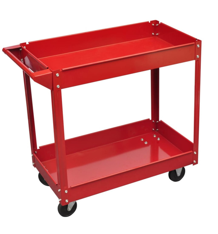 Chariot à outils d'atelier 100 kg rouge | Mobilier & Déco