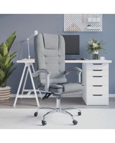 Fauteuil de massage inclinable de bureau Gris clair Tissu | Mobilier & Déco