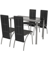Ensemble à dîner cinq pièces Noir | Mobilier & Déco