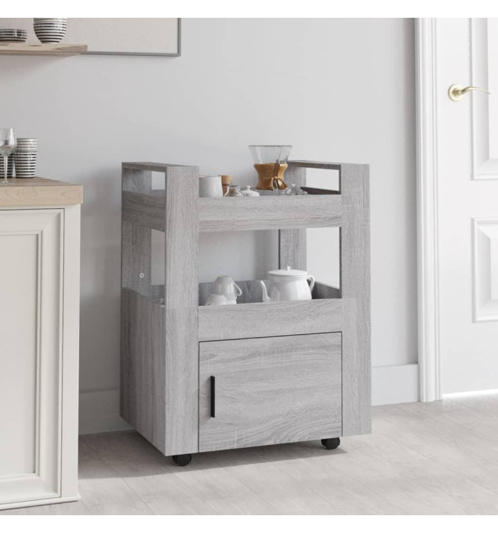 Chariot de cuisine Sonoma gris 60x45x80 cm Bois d'ingénierie | Mobilier & Déco