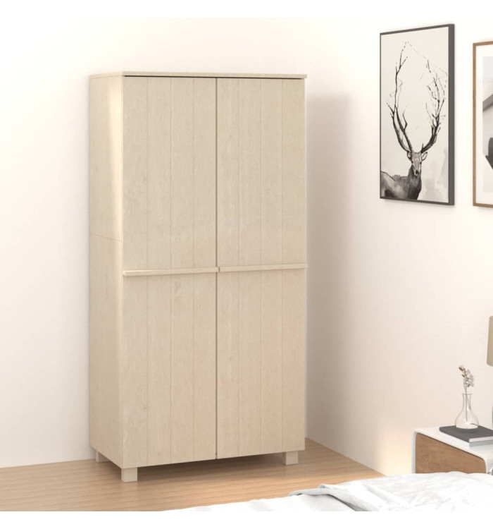 Garde-robe HAMAR Marron miel 89x50x180 cm Bois massif de pin | Mobilier & Déco