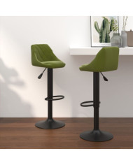 Tabourets de bar lot de 2 vert clair velours | Mobilier & Déco