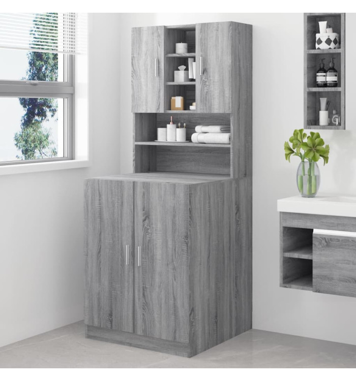 Armoire pour machine à laver Sonoma gris Bois d'ingénierie | Mobilier & Déco