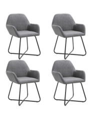 Chaises à manger lot de 4 gris foncé tissu | Mobilier & Déco