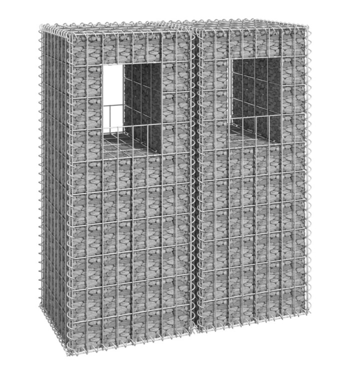 Poteaux à panier de gabion 2 pcs 40x40x100 cm Fer | Mobilier & Déco
