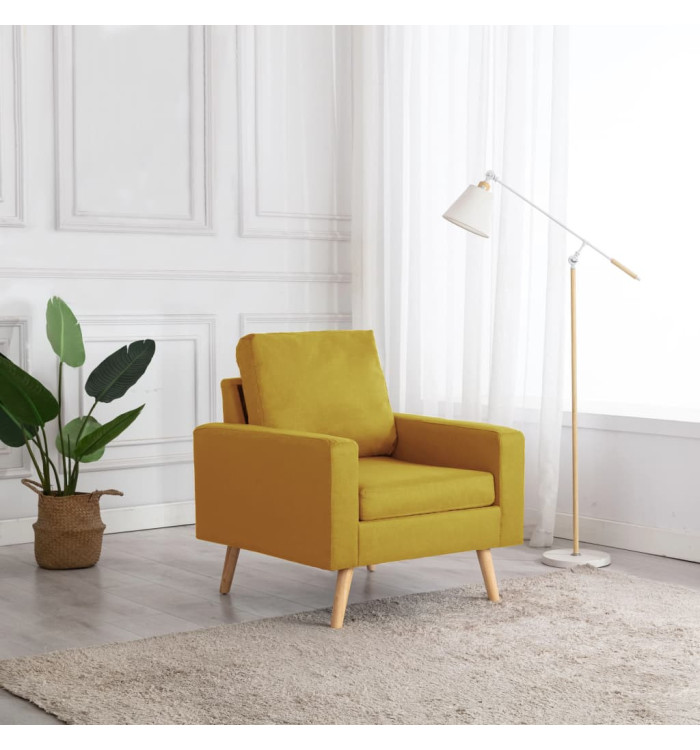 Fauteuil jaune tissu | Mobilier & Déco