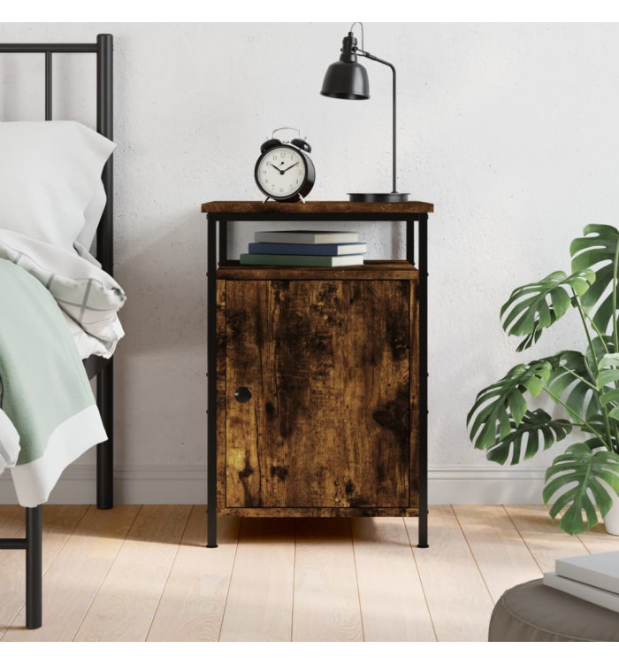 Table de chevet chêne fumé 40x42x60 cm bois d'ingénierie | Mobilier & Déco