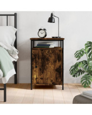 Table de chevet chêne fumé 40x42x60 cm bois d'ingénierie | Mobilier & Déco
