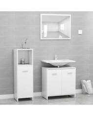 Ensemble de meubles de salle de bain 3pcs Blanc Bois ingénierie | Mobilier & Déco
