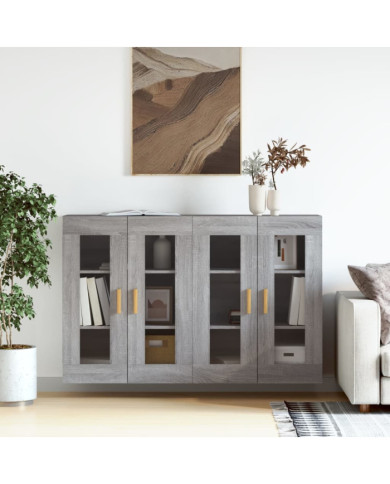 Armoires murales 2 pcs sonoma gris bois d'ingénierie | Mobilier & Déco