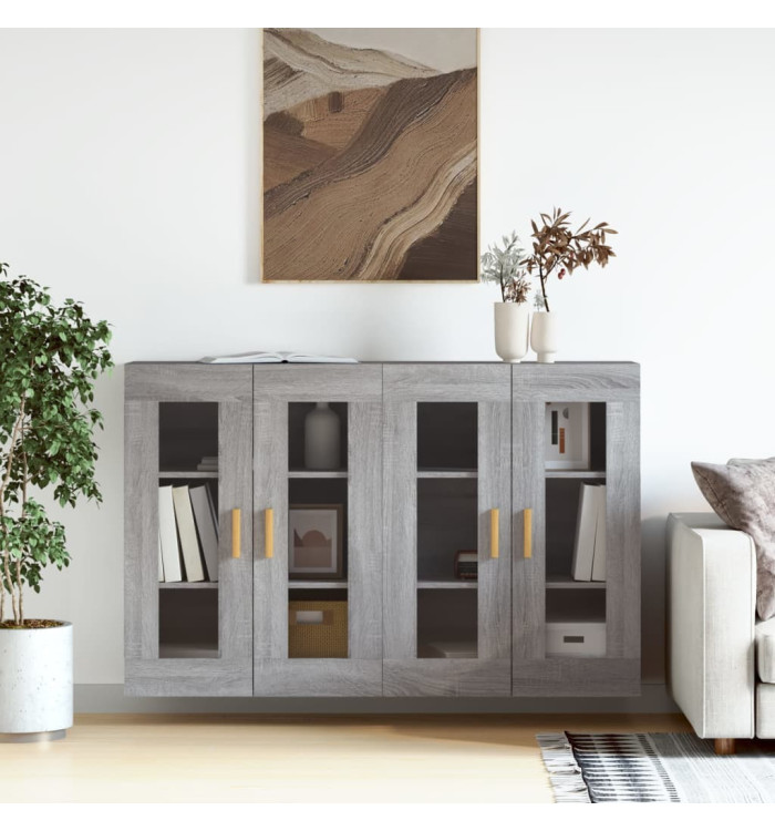 Armoires murales 2 pcs sonoma gris bois d'ingénierie | Mobilier & Déco