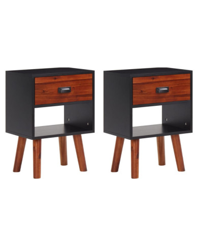 Bois d'acacia massif Tables de chevet 2 pcs 40x30x57 cm | Mobilier & Déco