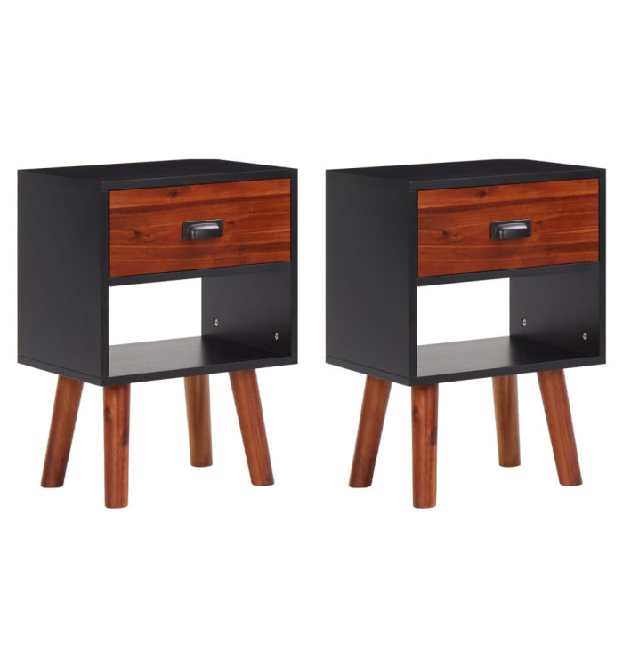 Bois d'acacia massif Tables de chevet 2 pcs 40x30x57 cm | Mobilier & Déco