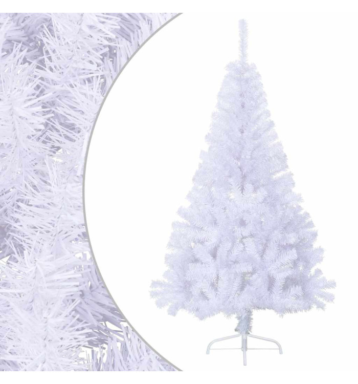Sapin de Noël artificiel moitié avec support blanc 150 cm PVC | Mobilier & Déco