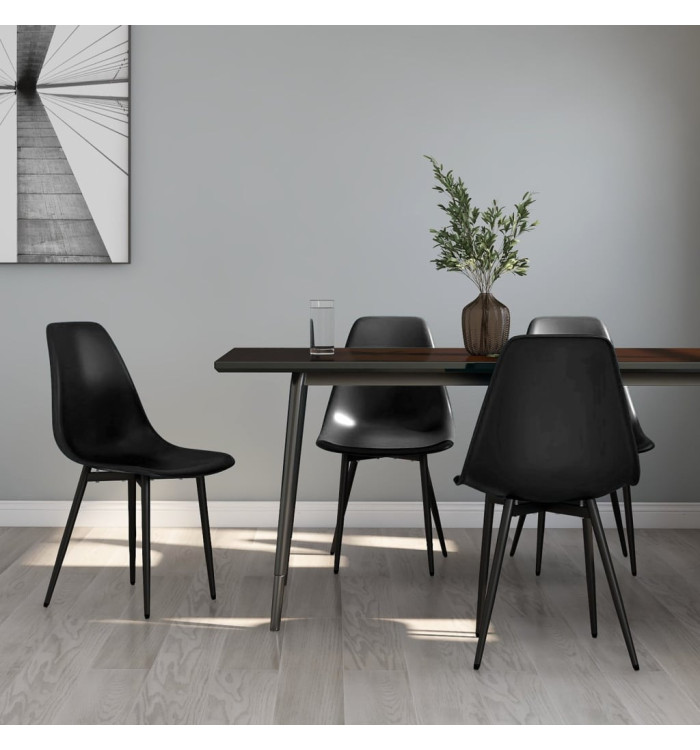 Chaises à manger lot de 4 noir PP | Mobilier & Déco