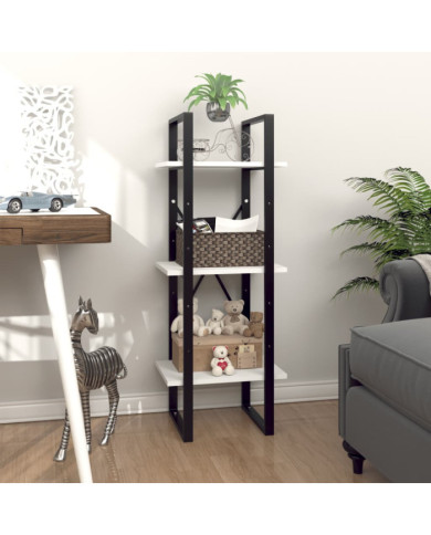 Bibliothèque à 3 niveaux blanc 40x30x105 cm bois d'ingénierie | Mobilier & Déco