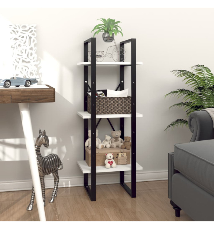 Bibliothèque à 3 niveaux blanc 40x30x105 cm bois d'ingénierie | Mobilier & Déco