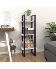 Bibliothèque à 3 niveaux blanc 40x30x105 cm bois d'ingénierie | Mobilier & Déco